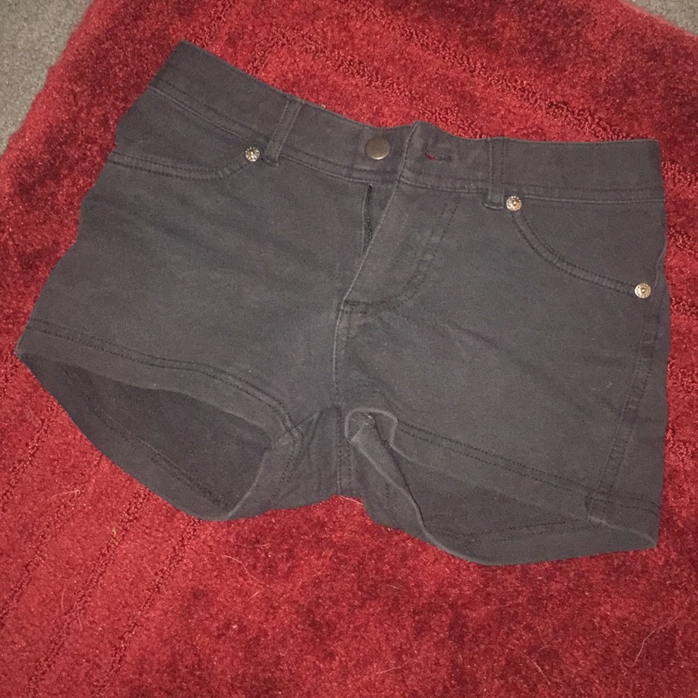 Black super stretchy “jean” shorts